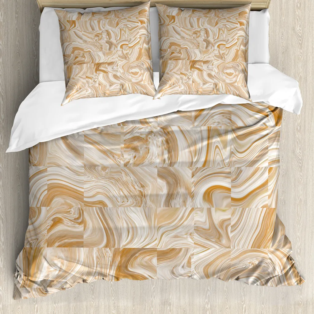 Copripiumino Marmo Vintage ABAKUHAUS 155x220: Comfort Antiacaro Crema