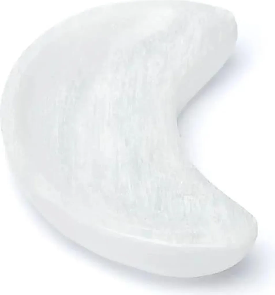 Bol Croissant de Lune en Sélénite Naturelle Polie - Éclat Satiné 13cm