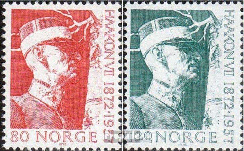 Briefmarken Norwegen 1972 Mi 643-644 (kompl.Ausg.) postfrisch Haakon