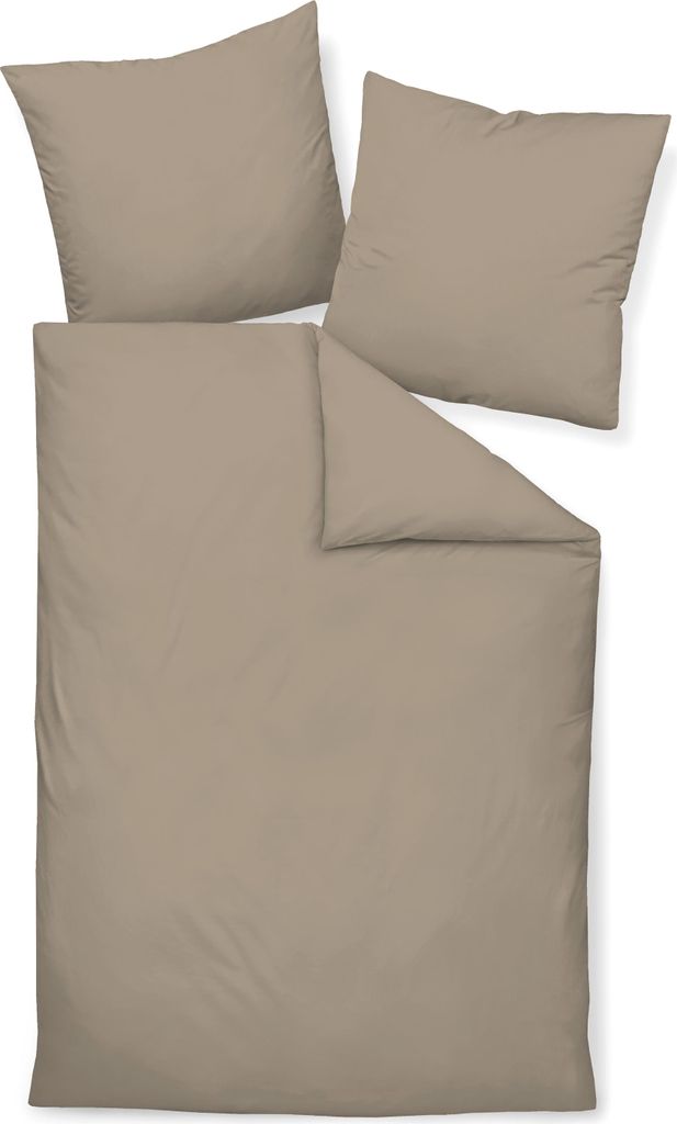Janine Design Mako-Satin-Bettwäsche-Garnitur 31001 Colors Farbe cappuccino Größe 155x220 + 80x80