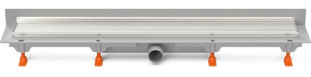 Chud?j Bodenablauf zur Wand 450 mm, seitlich D40, Boden glänzend mit Edelstahlrahmen CH 450 KN 2