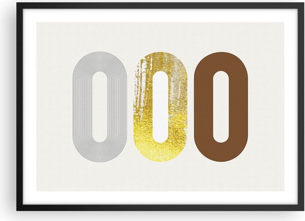 Gerahmtes Poster - Schwarzer Rahmen - Oval Laufband Abstraktion - 70x50 cm - Wand Bild - Wanddeko - Wandbilder - Kunstposter - Wandposter - Bilderr...