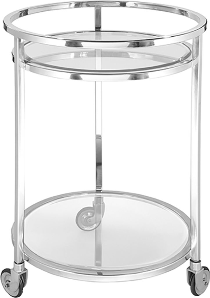 SIENA Barwagen H. 80cm x Ø 55 cm - klar/silber - Edelstahl/Glas