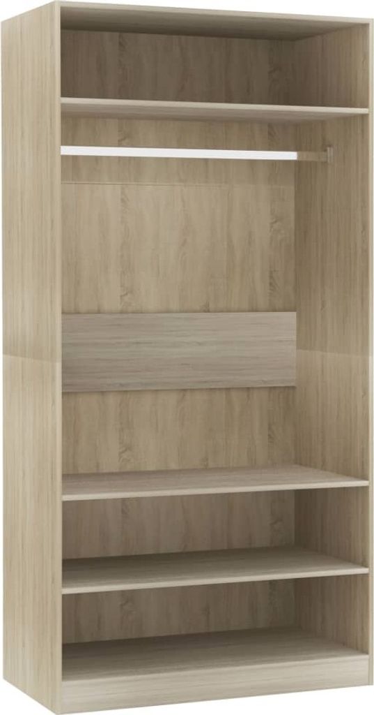 vidaXL Armadio rovere Sonoma 100x50x200 cm materiale a base Immagine del prodotto 