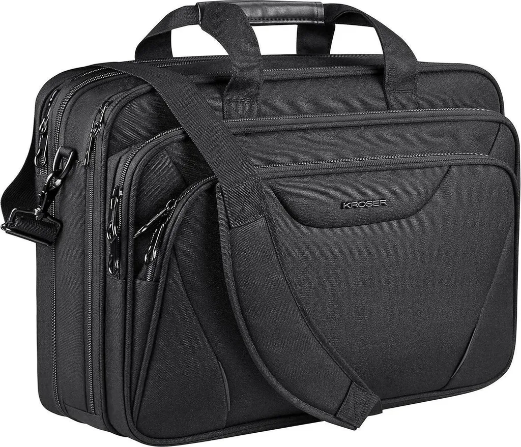 Sacoche PC Portable 18 Pouces Étanche avec Compartiment Ajustable Noir