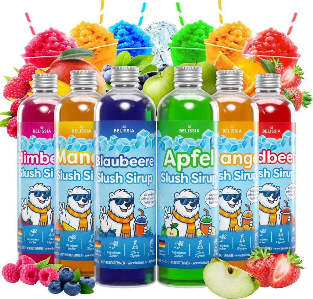 Belissia Slush Eis Sirup 6×250 ml Konzentrat | Partyset | Produktbild 