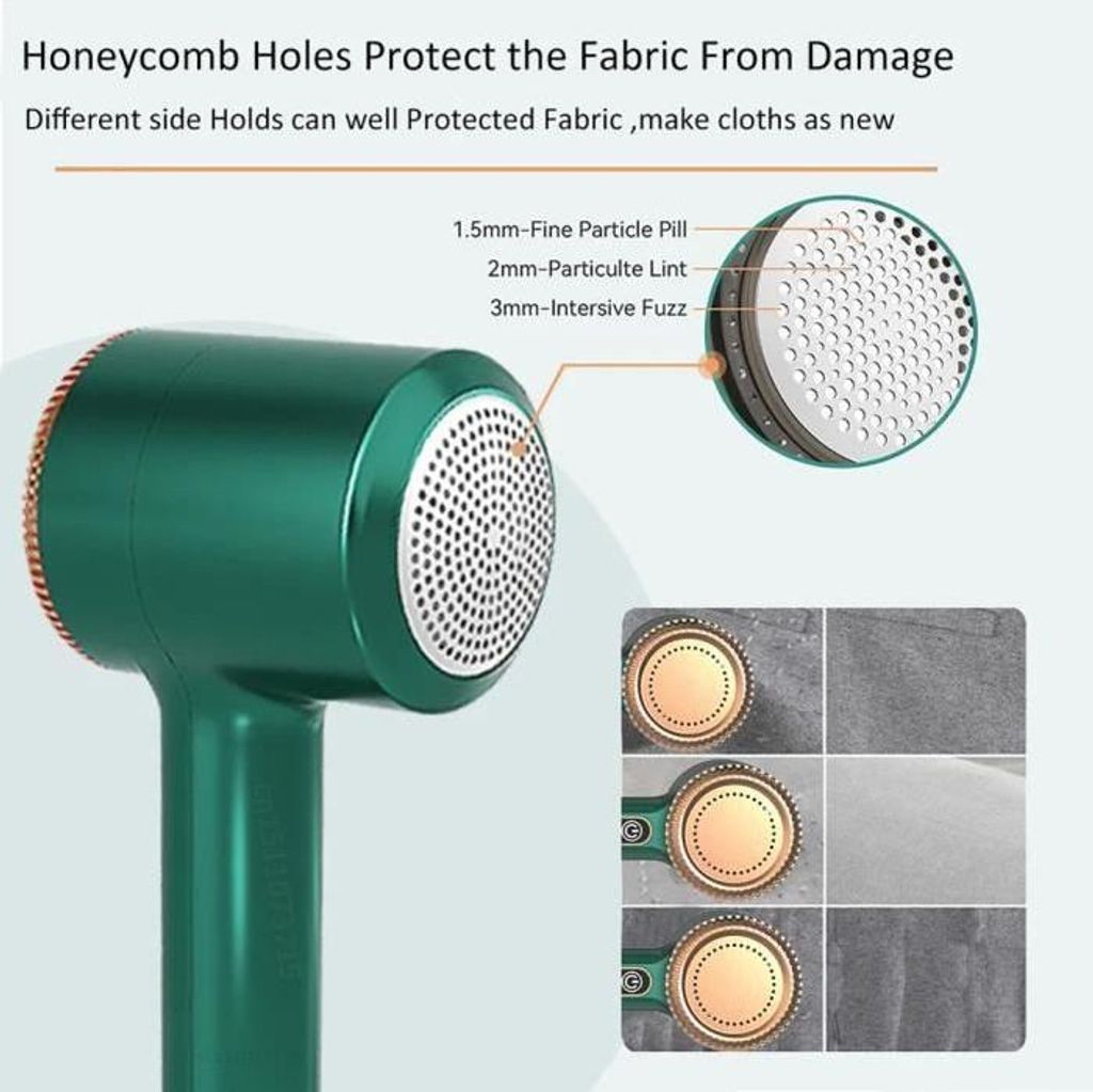 Fusselentferner – 3 Geschwindigkeitsstufen einstellbar – 500 mAh – USB-aufladbar – Waschbarer Kopf