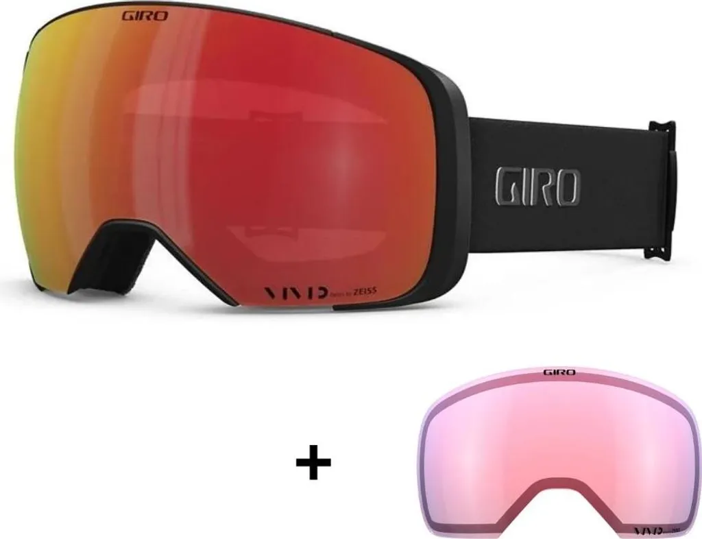 Masque de ski avec écran magnétique Vivid et monture large Giro Noir