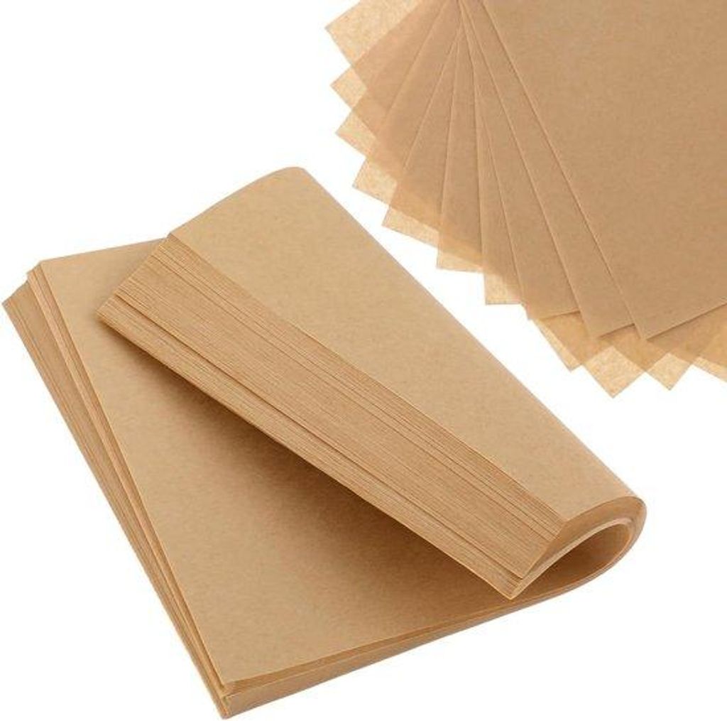 Pergamentpapier Rechthoekig 20x20cm Ongebleekt Anti-aanbaklaag für Pizza Oven Grillen Koken.