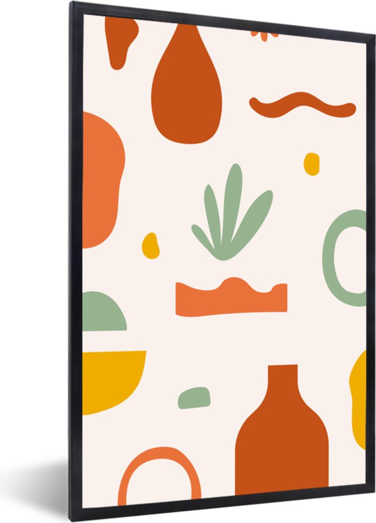 MuchoWow Gerahmtes Poster Sommer - Pflanzen - Vase 40x60 cm - Poster mit Schwarzem Bilderrahmen Wandposter Rahmen Foto Bilder - Papierdruck - Wan...