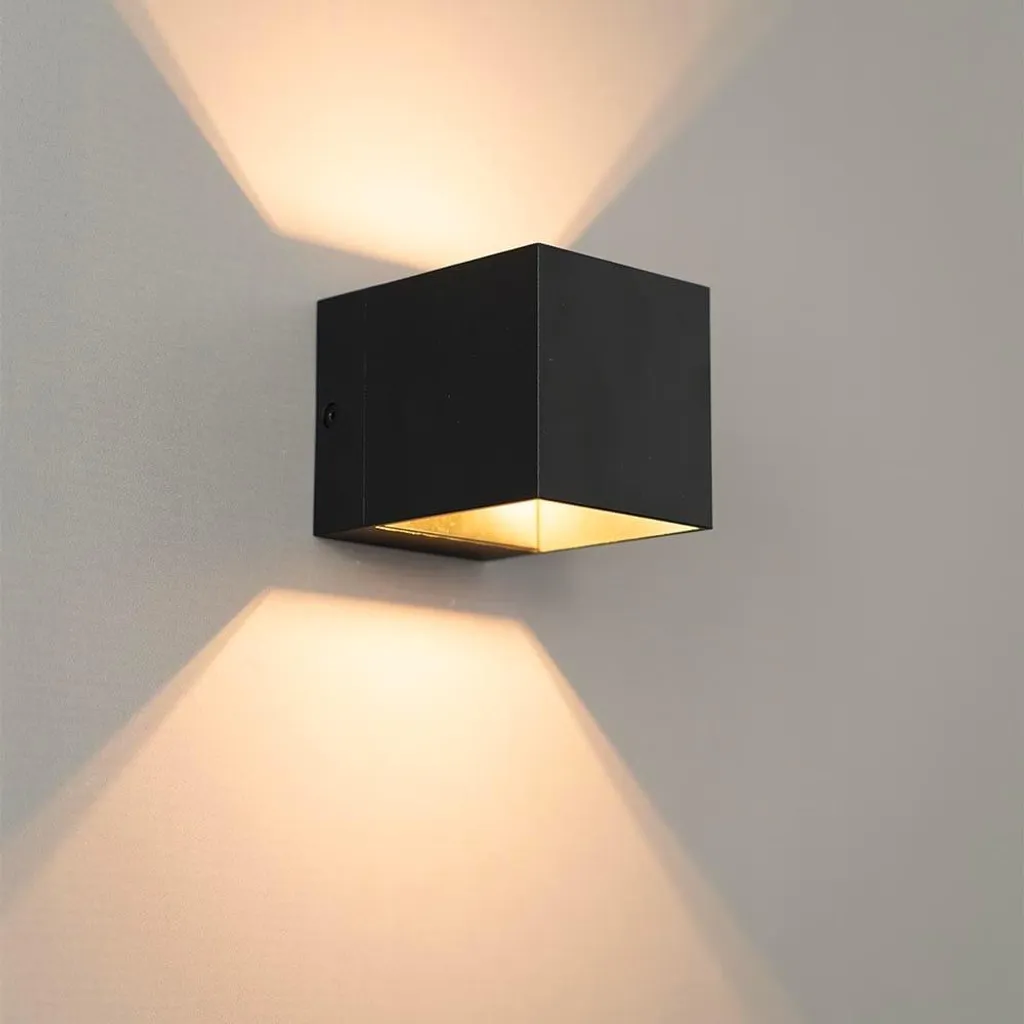 LUSENZ Applique Murale Cube Noir Mat G9 5W Dimmable IP20 Design