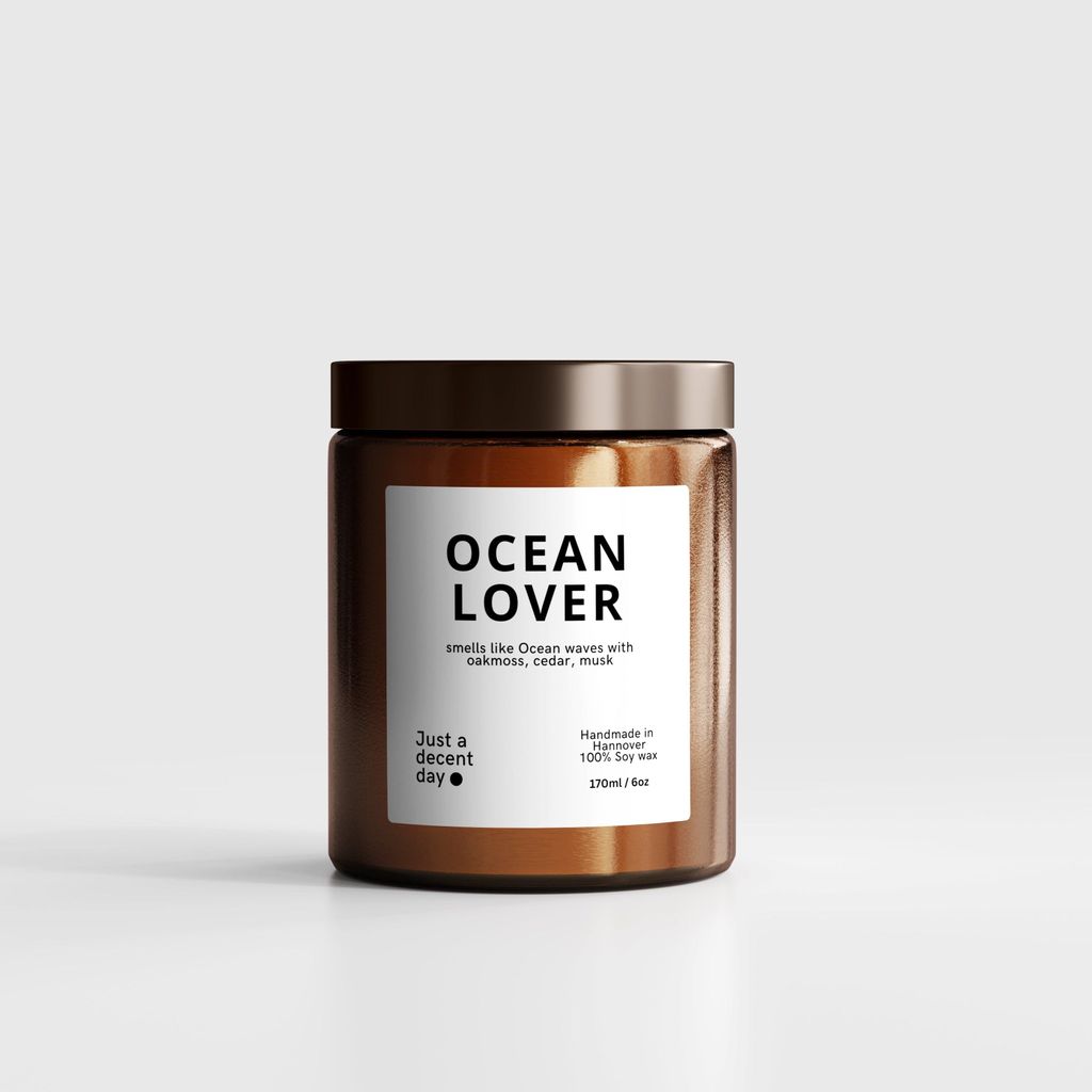 Duftkerze Ocean Lover Frischer Meeresduft aus Sojawachs 170ml Floral und maritim