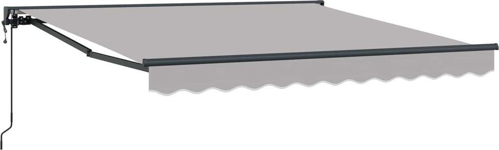 Einziehbare Markise Hellgrau 350 x 250 cm Aluminium und Stoff