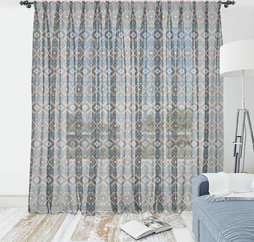 Tapisserie Satinée Bleu Foncé 220x274 cm - Motif Ethnique Haute Qualité