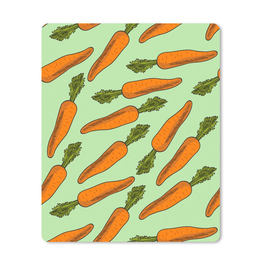 MuchoWow Mauspad Mousepad Vintage - Karotte - Muster - Gemüse 19x23 cm - Mousepads - Maus Mat - Pad - Mausunterlage - Mauspads - Spielen