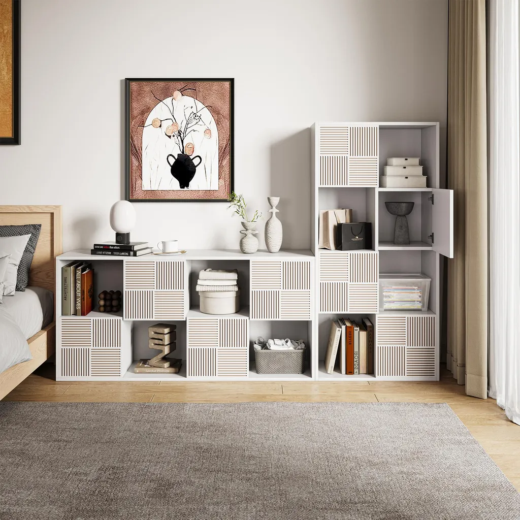 Étagère de rangement chambre enfant et salon modulable imitation bois - 9
