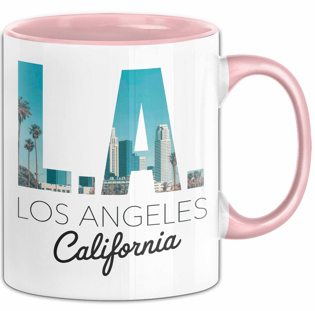 Los Angeles LA Kalifornien USA Tasse Becher Geschenk Lustige Geschenkidee Spruch (Rosa)