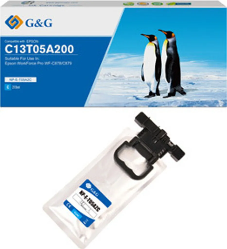 Encre Cyan pour Epson WorkForce Pro C13T05A200 G&G compatible T05A2 20K