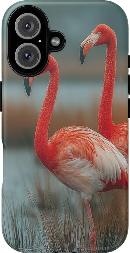 Drei Flamingos am Wasser – Hülle Kompatibel mit iPhone 16
