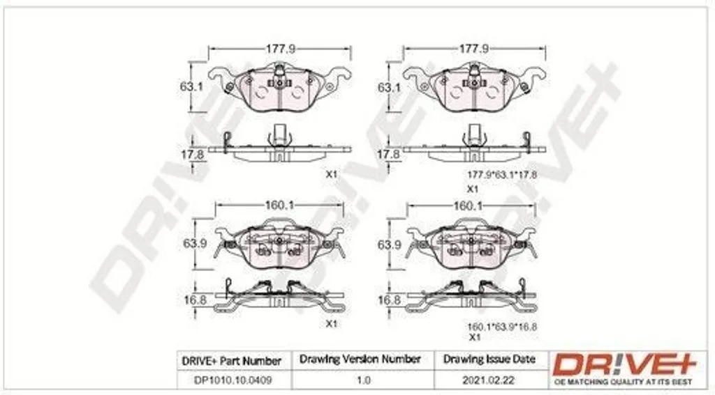 Plaquettes de frein avant Dr!ve+ DP1010.10.0409 : freinage sûr pour Astra G
