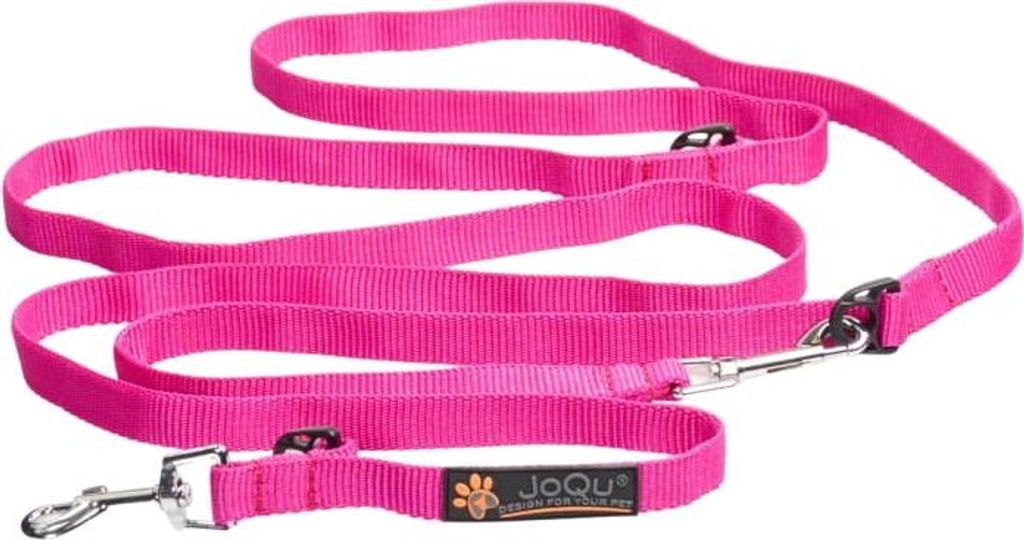 JoQu Classic 250 cm rosa verstellbare Leine für kleine Hunde