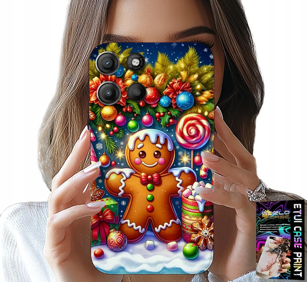 Motorola Edge 60 5G Christmas Case - Gingerbread Foil Design
