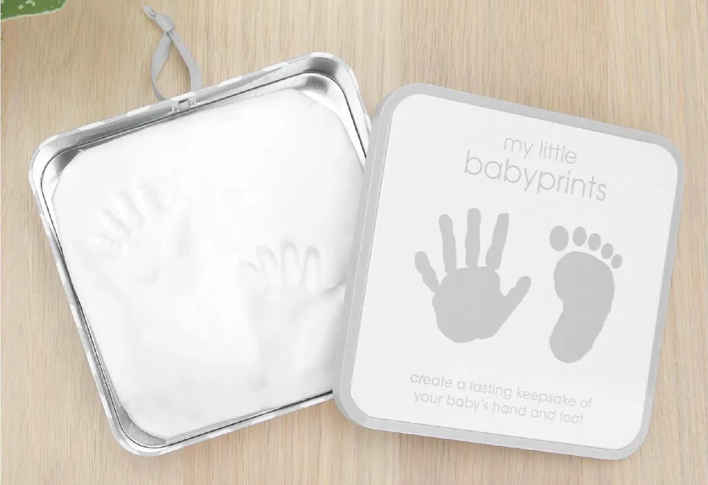 Kit Empreinte Bébé en Boîte Métallique Pearhead - Souvenir de Naissance