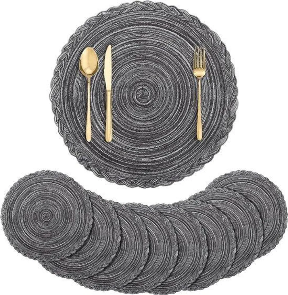 Sets de table antidérapants et lavables 35 cm - Texture tressée chic