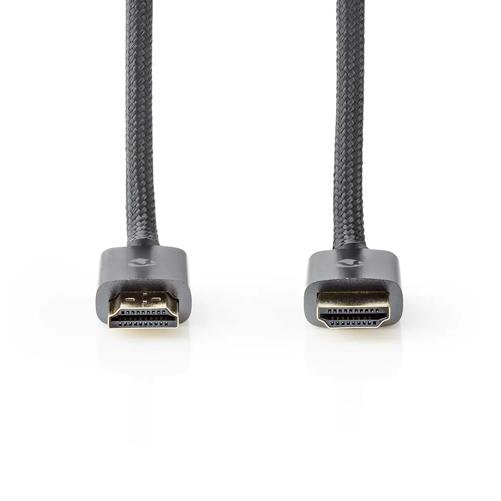 Câble HDMI 2.1 Nedis 8K 48 Gbps de 3m avec connecteurs en gris métallique