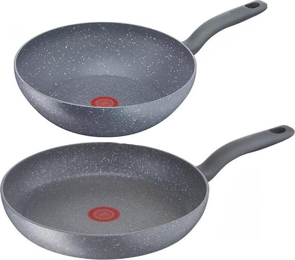 Tefal G13410 Cook Healthy Pfannenset Induktion - Wok 28cm & Pfanne 30cm Set, Alle Herdarten, Spülmaschinenfest, Antihaft-beschichtet, Bratpfanne