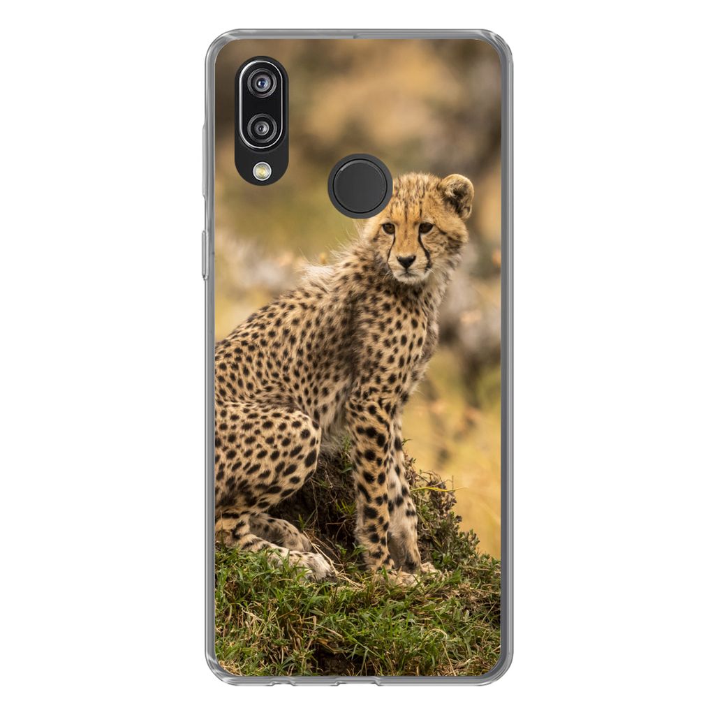 MuchoWow Handyhülle Schutzhülle Hülle für Huawei P20 Lite (2020) Leopard - Wald - Tier Silikon Softcase Handy Hülle - Kartenhalter