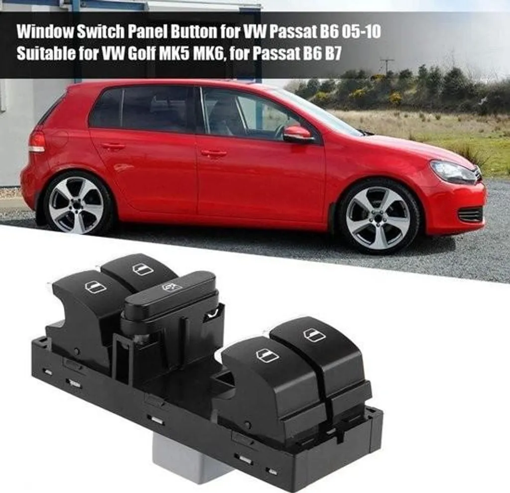 Panneau de Commande Lève-vitre pour Golf 5 6 et Passat B6 B7 Noir