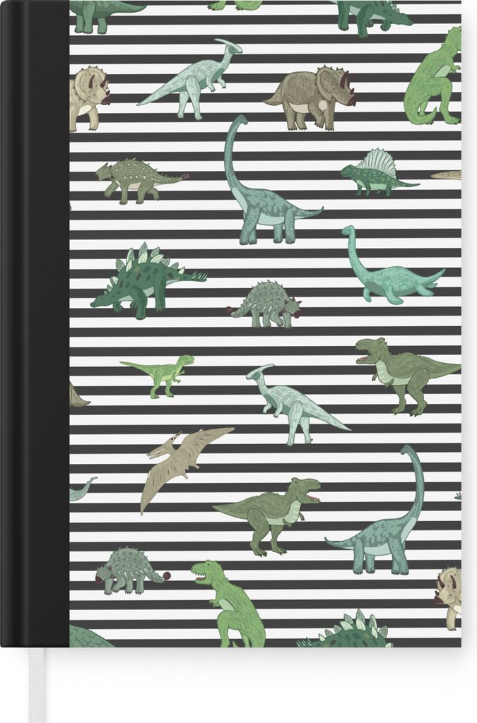 MuchoWow Notizbuch Tagebuch Haushaltsbuch Notebook A5 Kinderzimmer - Schwarz - Dinosaurier - Jungen - Mädchen - Kinder - Notizblock - Notizheft ...