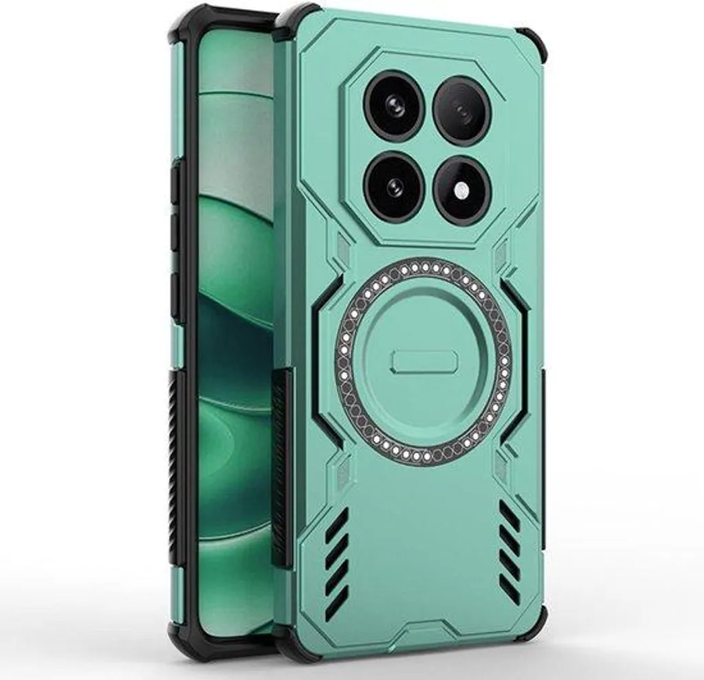 Coque antichoc renforcée verte en silicone souple et polycarbonate rigide