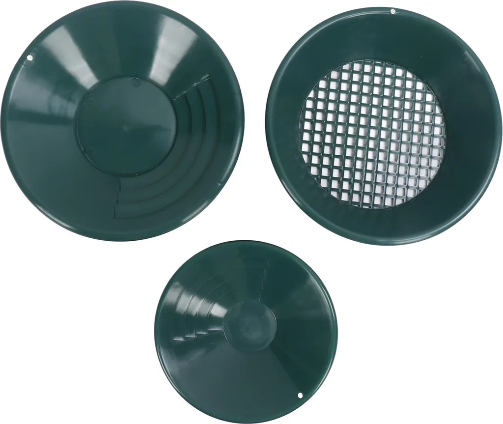 Set de 3 poêles d'orpaillage en plastique ABS robuste pour chercher l'or