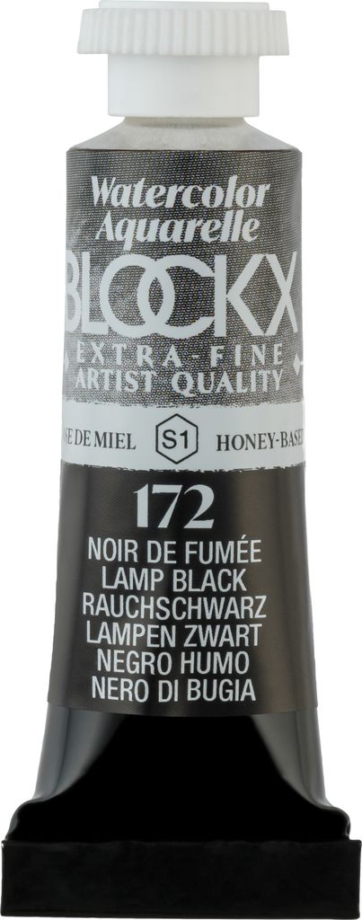 Blockx 3x Aquarellfarbe, Rauchschwarz - Tube 5ml - Lampenschwarz 43172BXC