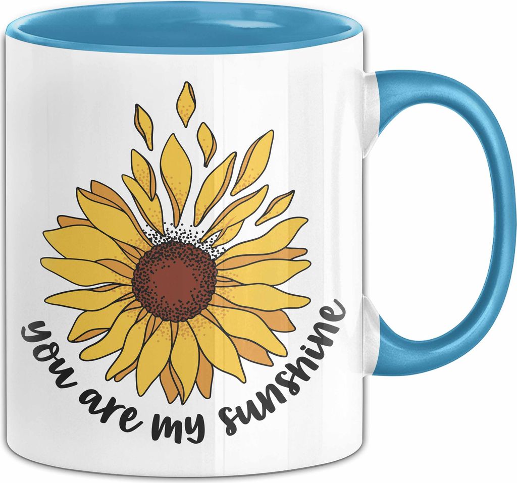You Are My Sunshine Tasse Geschenk Sonnenblume Kaffee-Becher (Blau)
