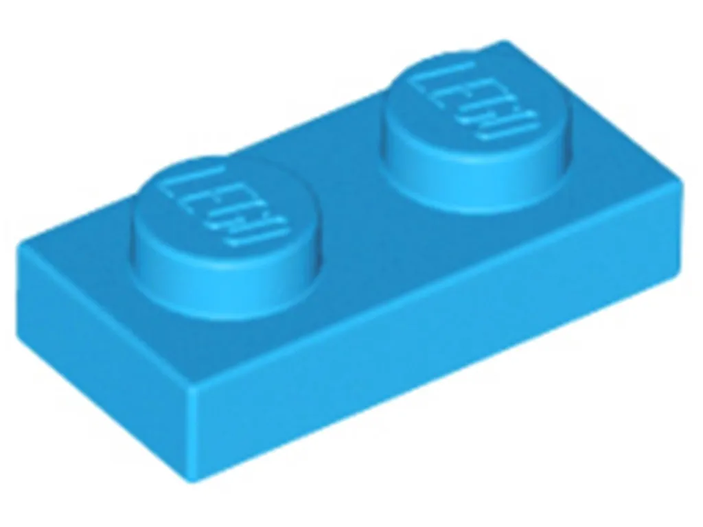 Ne manquez plus de plaques Lego 1x2 bleu azur foncé 3023 - Lot de 250