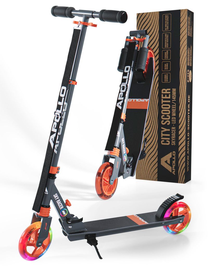 Apollo 145mm 'Skyracer LED' scooter urbain amorti guidon Image du produit 