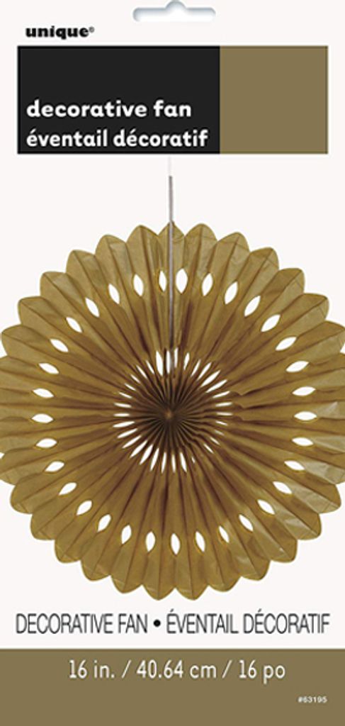 Unique Party Dekor Papier Fächer SG5383 (Einheitsgröße) (Gold)