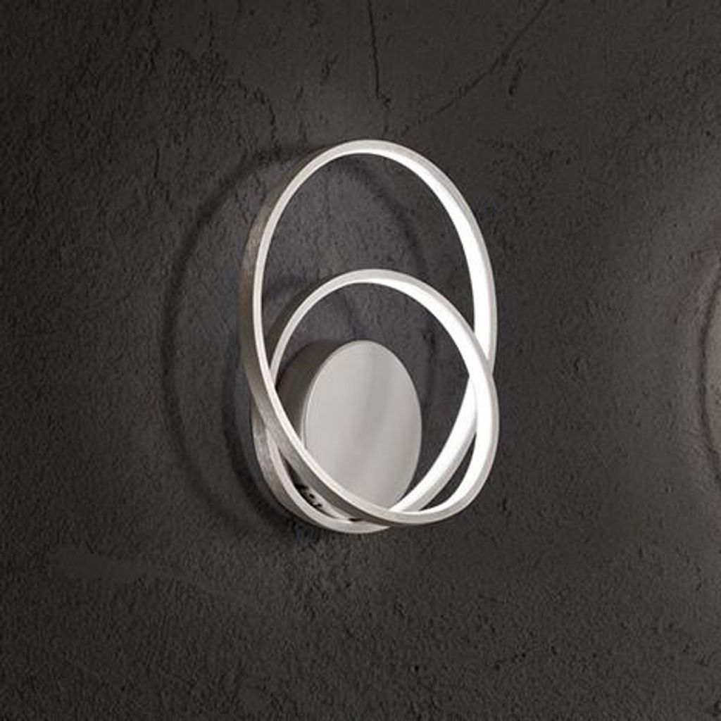 LED-Metallwandleuchte Kollektion 6619, gebürstetes Grau, 28 W, dimmbar, Farbtemperatur 3000 K, 4000 K, 6000 K, Durchmesser 30 cm - Perenz