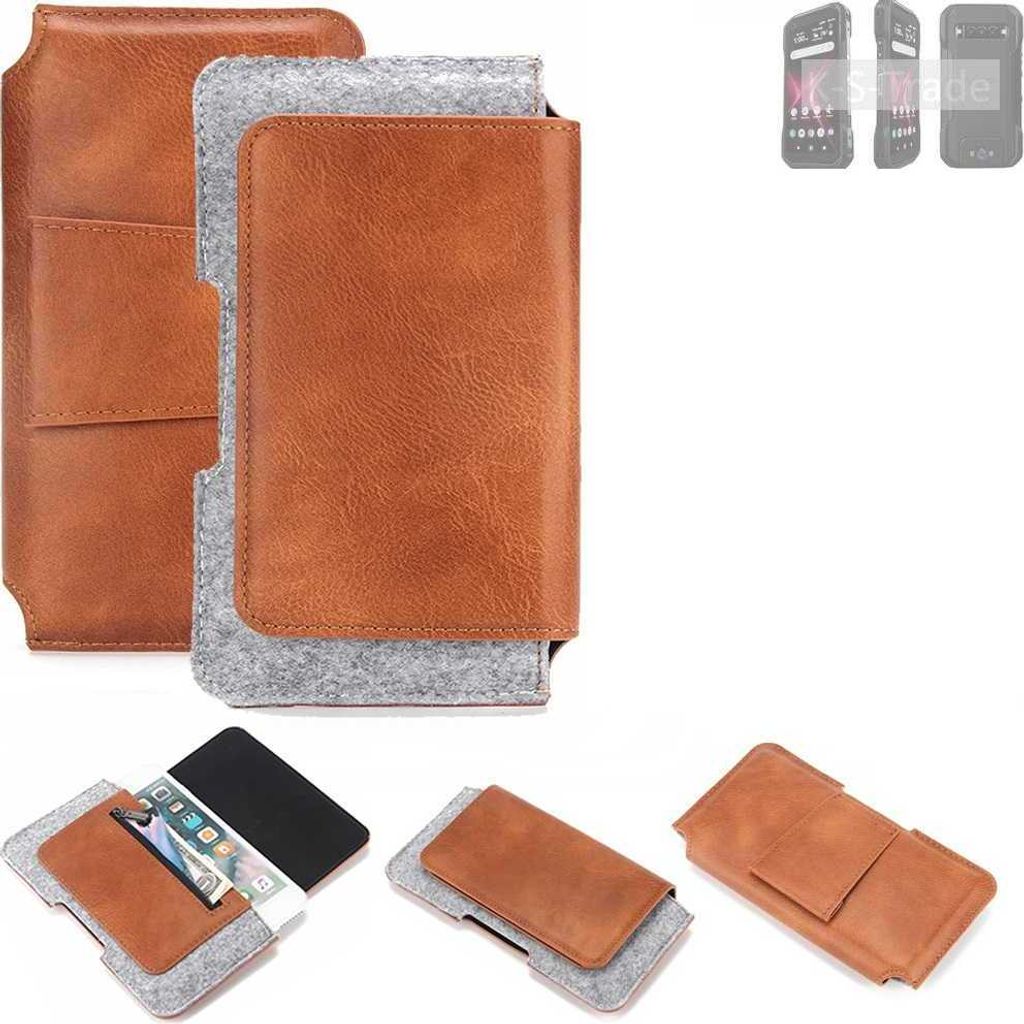 K-S-Trade Handyhülle Schutzhülle kompatibel mit Kyocera DuraForce Pro 3 Gürteltasche Holster Gürtel Tasche Smartphone Tasche Handy Hülle Polyu...