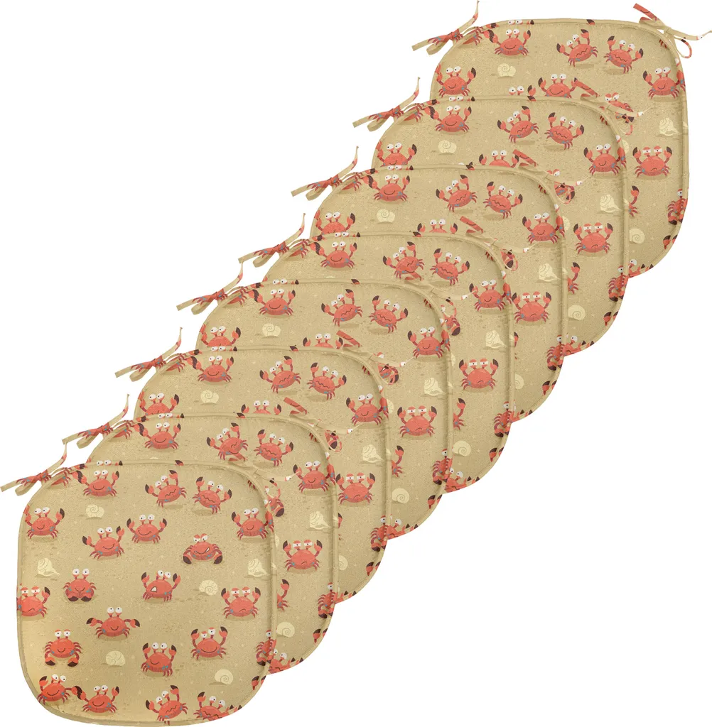 Coussins de Chaise Anti-Taches et Anti-Glisse avec Sangles, Lot de 8