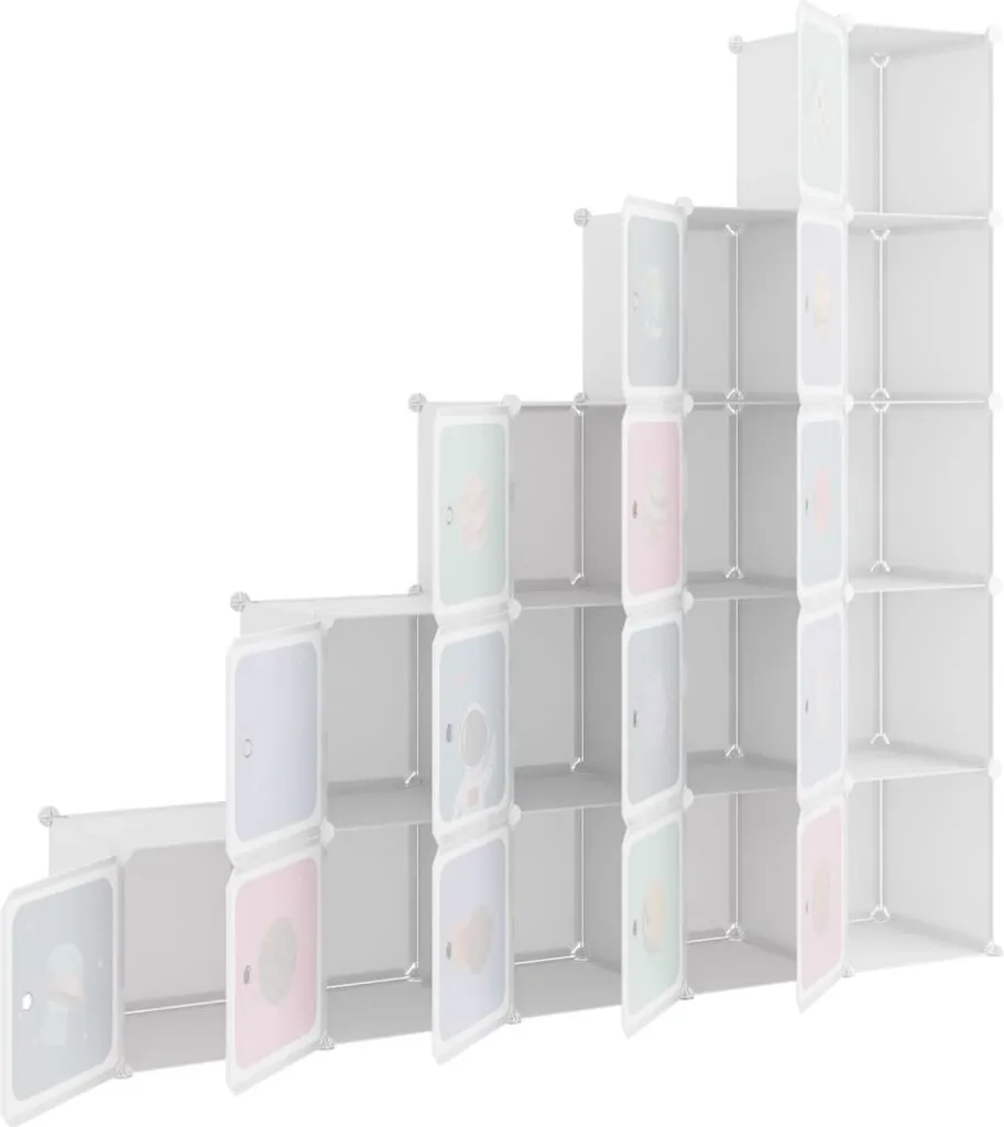 Étagère à cubes pour chambre enfant 15 compartiments modulables blancs - 6