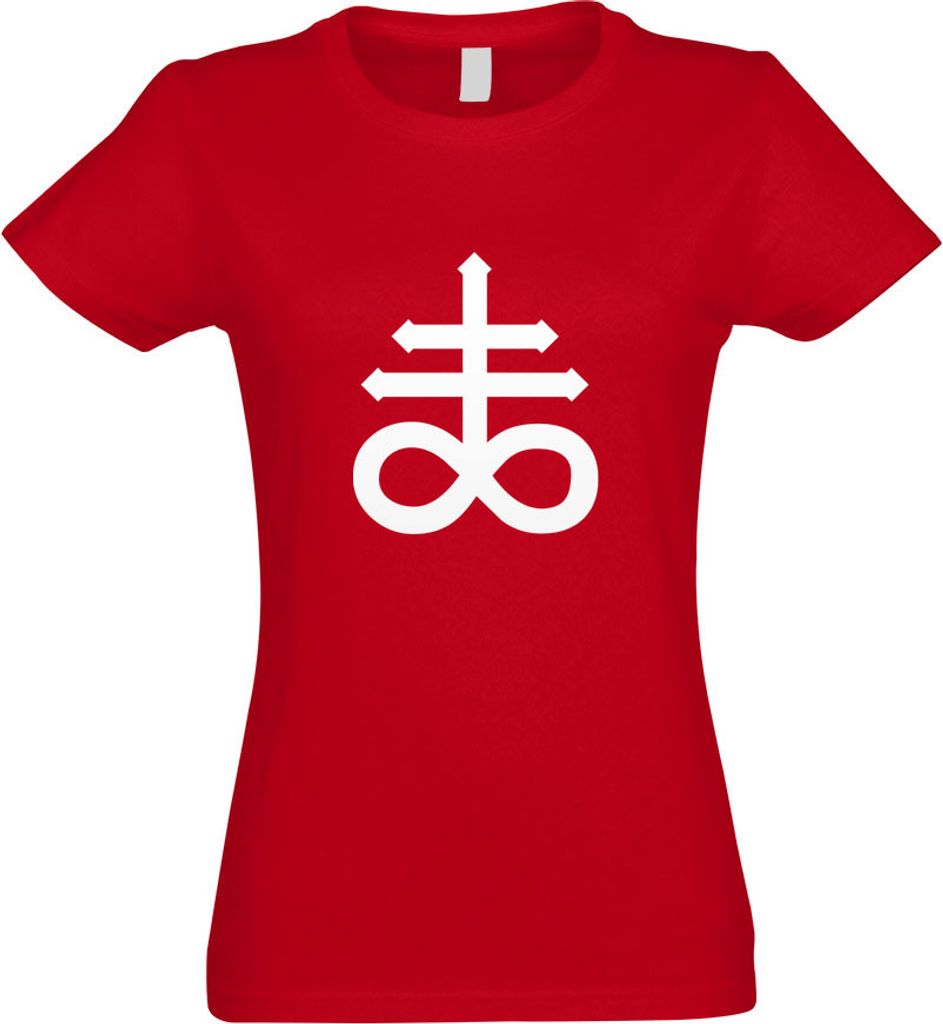 Kiwistar - T-Shirt tailliert - Damen - rot - The Leviathan Cross - mit Motiv Bedruckt - Funshirt Design - Sport - Freizeit - Damen - S