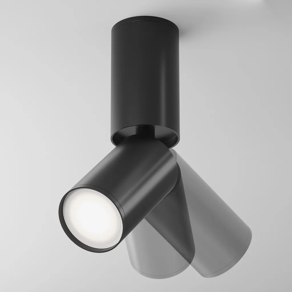 Plafonnier FOCUS S Maytoni noir : solution éclairage dimmable sans reflet