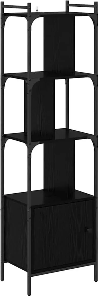 Libreria SYFAX Nera 154,5 cm | Scaffale Salotto Legno Multistrato