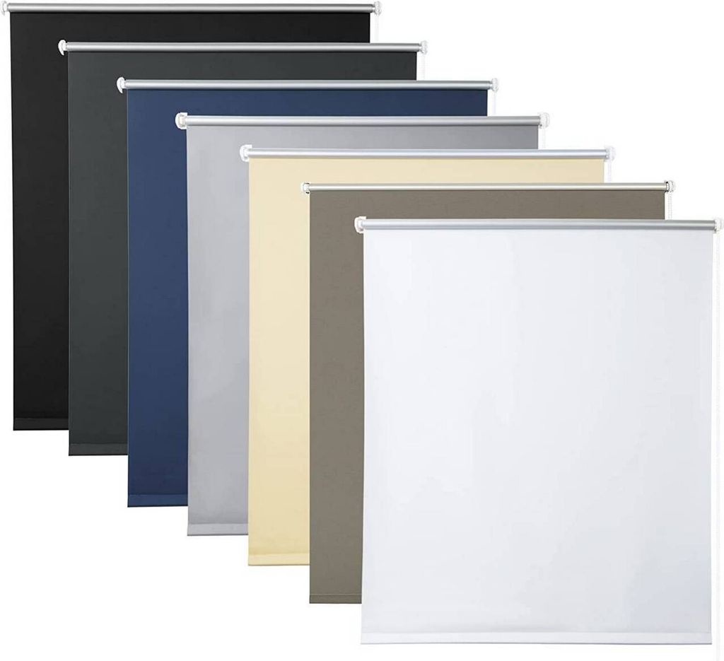 WOLTU Verdunklungsrollo Thermorollo Klemmfix ohne Bohren Weiß : Weiß 120X210cm(BxH) Größe: 120X210cm(BxH)
