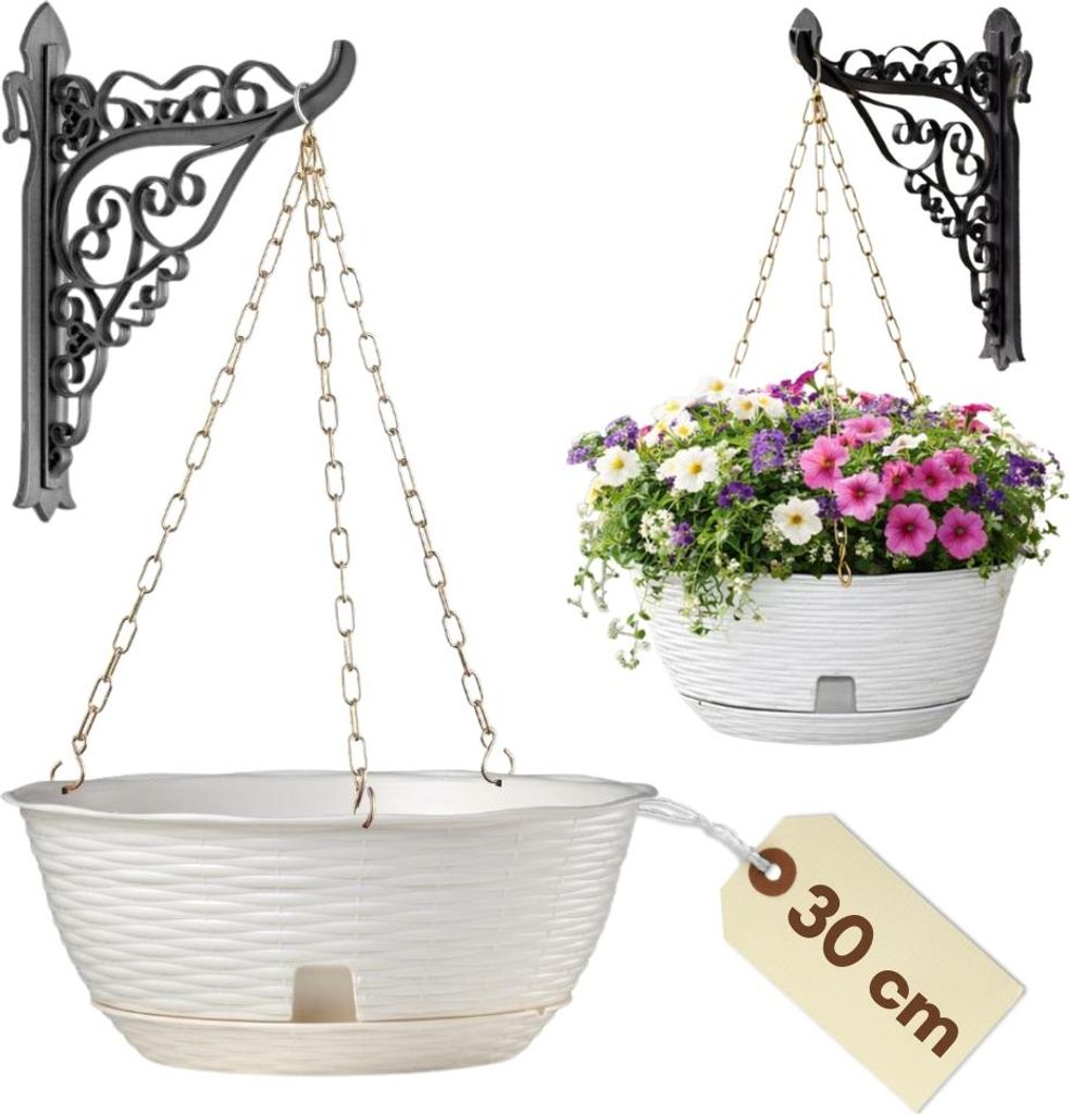 Blumenampel Blumentopf Hängend Hängeblumentopf Pflanzschale Hängend Hängeampel Blumenampel mit Wandhalterung Hängetopf Hängende Blumenschale ...