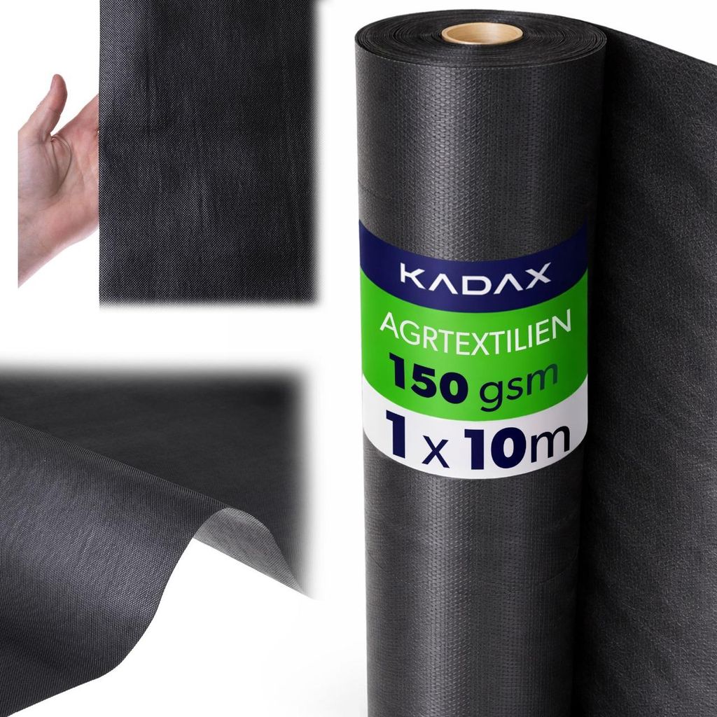 KADAX Telo antierbacce 1 x 10 m, 150 g/m², nero; telo per Immagine del prodotto 